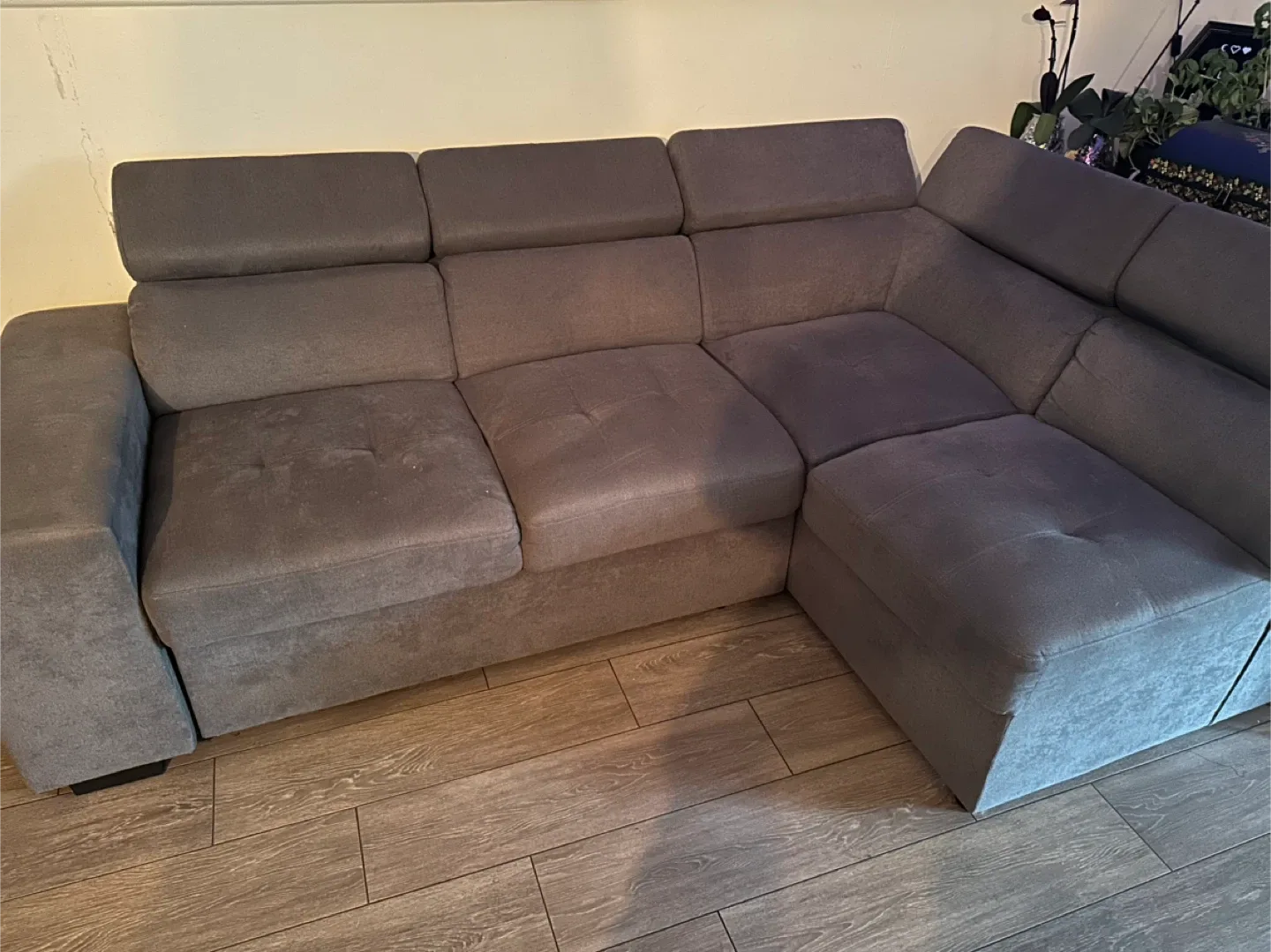Grey Sectional Sleeper Sofa/Couch with Ottoman image indicator(5)