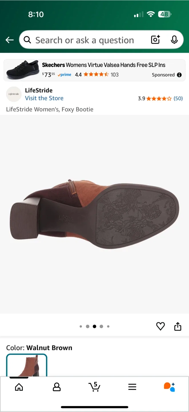 LifeStride Women's Foxy Bootie - Walnut Brown image indicator(2)