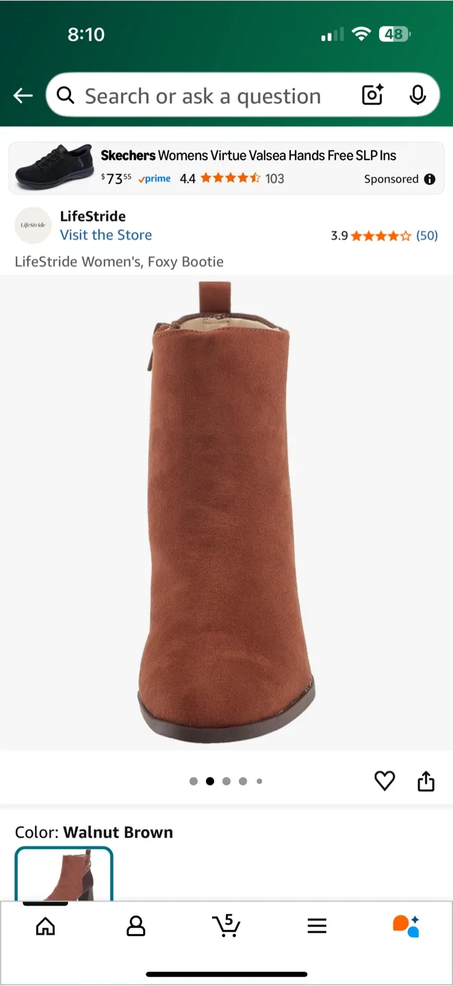 LifeStride Women's Foxy Bootie - Walnut Brown image indicator(4)