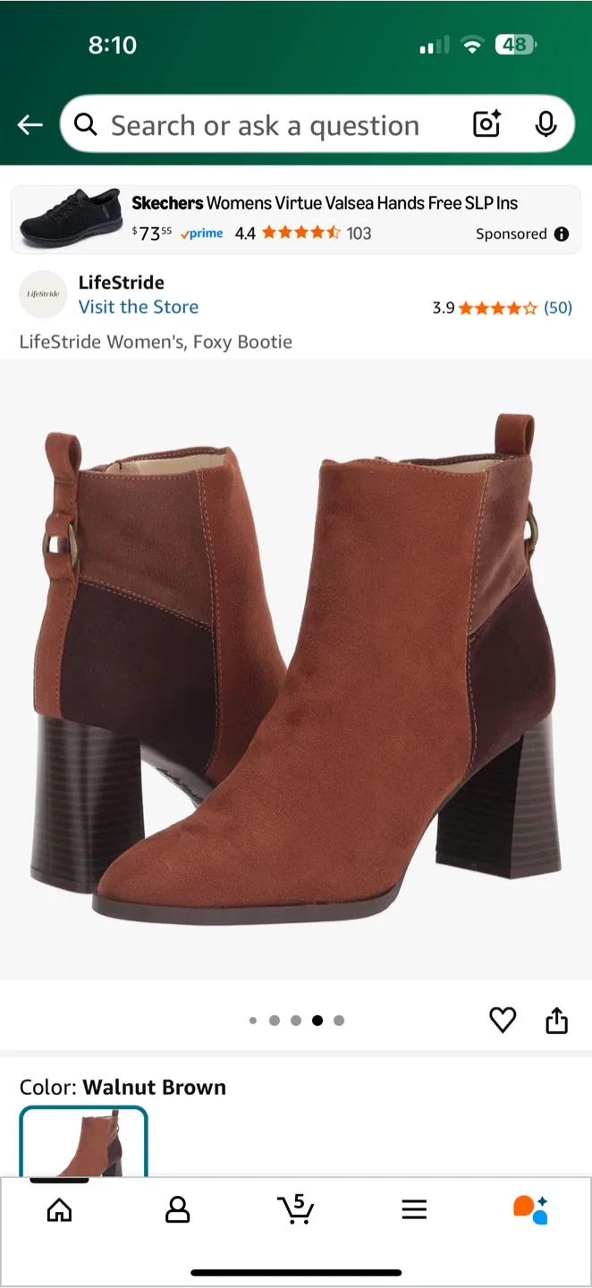 LifeStride Women's Foxy Bootie - Walnut Brown