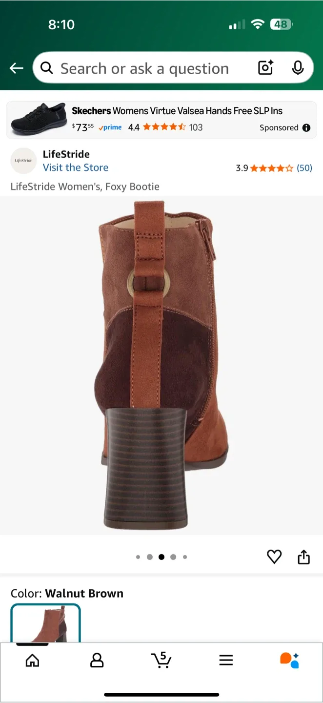 LifeStride Women's Foxy Bootie - Walnut Brown image indicator(3)