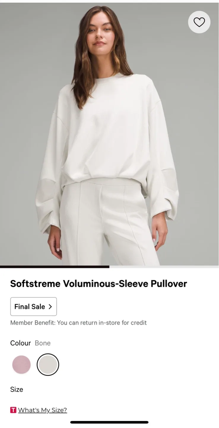 Lululemon Softstreme Voluminous-Sleeve Pullover - Bone, Size S image indicator(4)