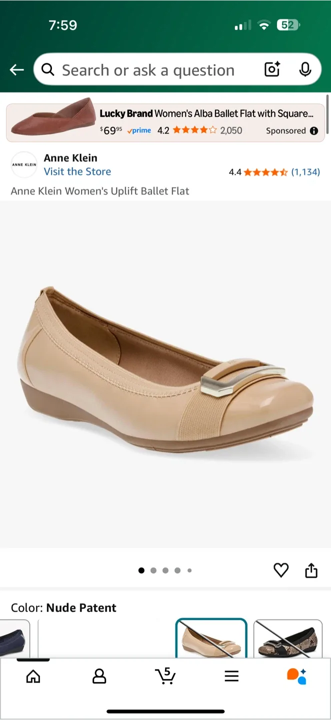 Anne Klein Women's Ballet Flats - Nude Patent image indicator(2)
