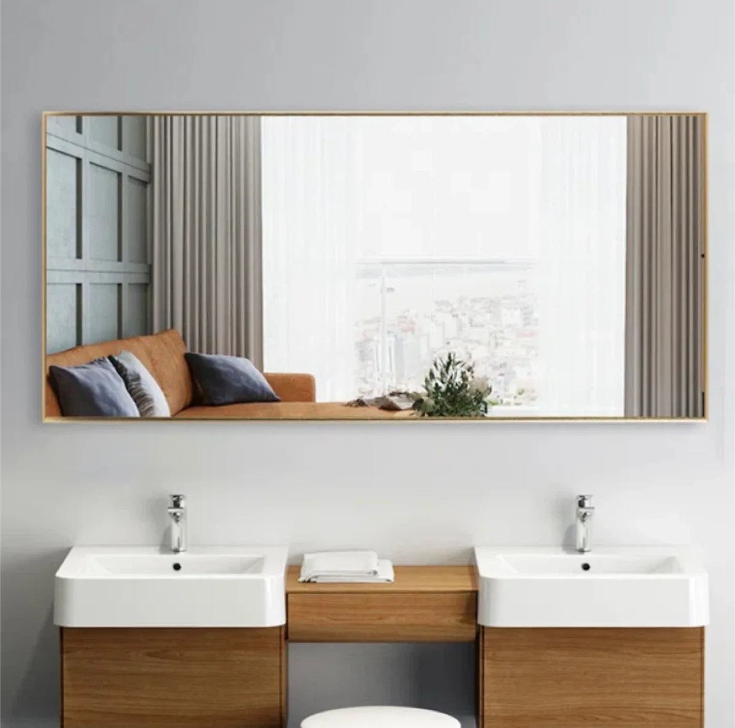 Gold Frame Full Length Mirror 71x24 image indicator(4)