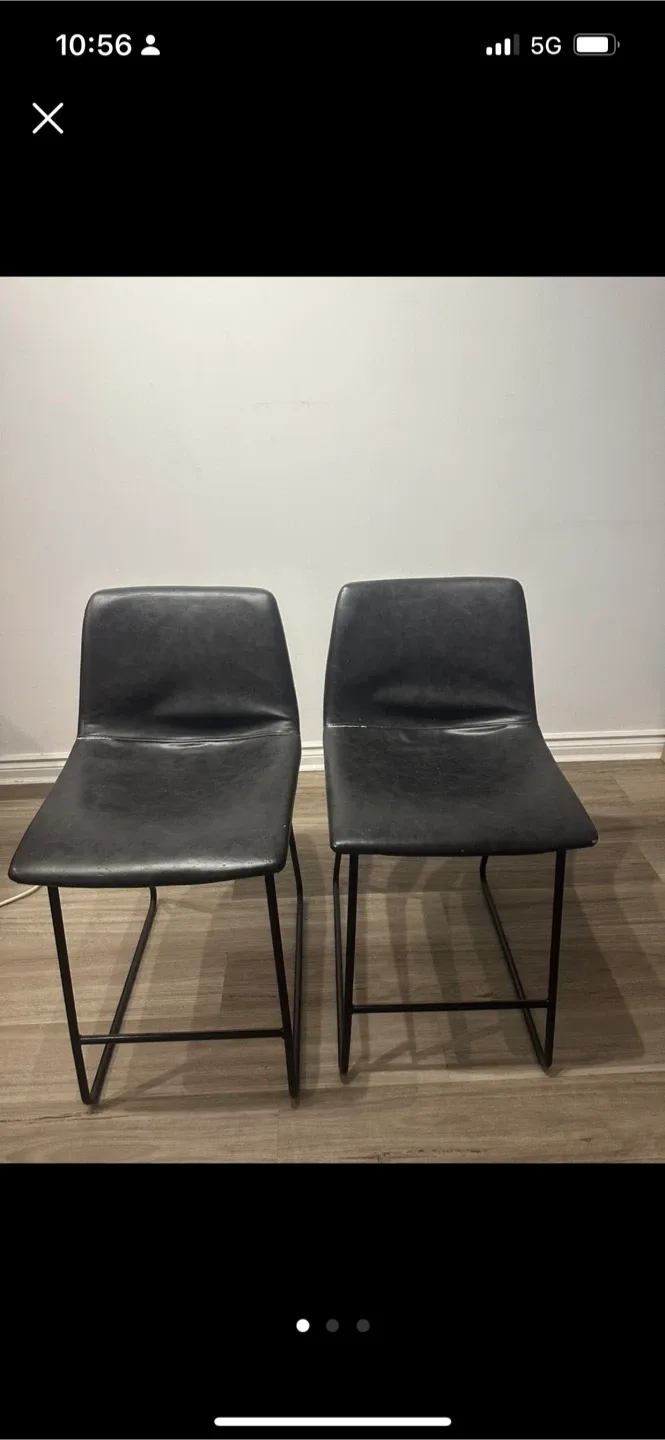 Union Rustic Marek Upholstered Counter Stools - Black image indicator(2)