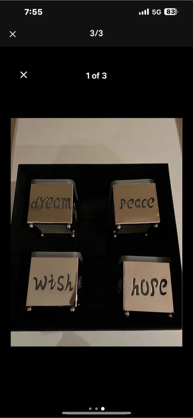 Wish, Dream, Peace, Hope Candle Holders