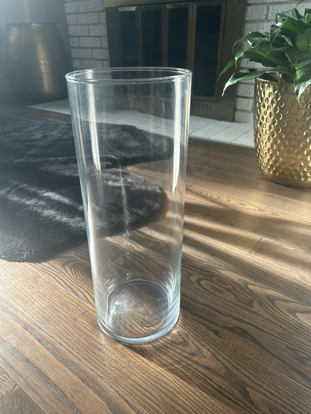 Large Clear Glass Cylinder Vase