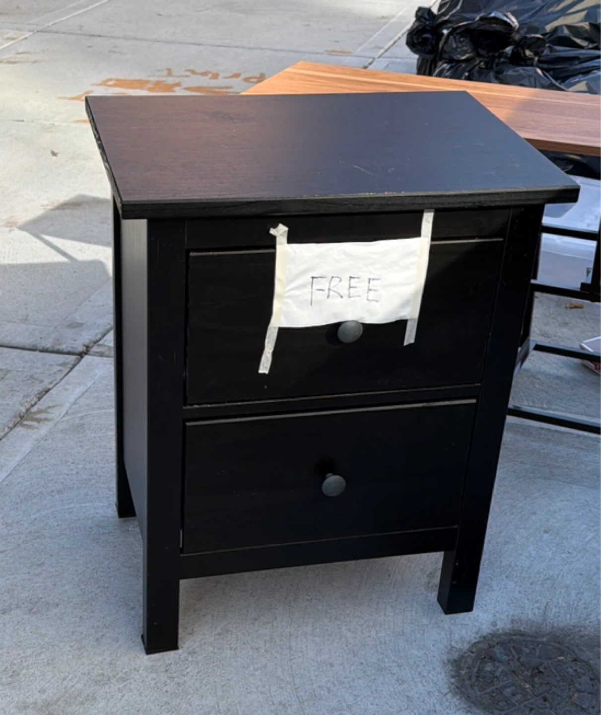 Black 2-Drawer Nightstand - photo 2