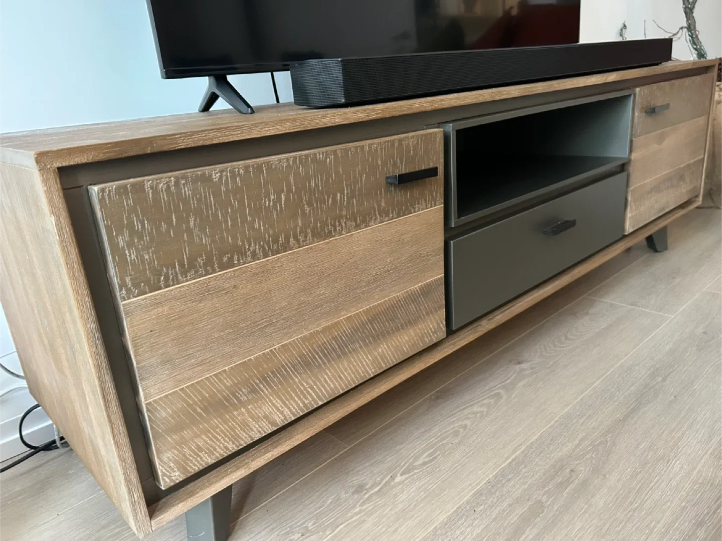 Structube Wood and Grey TV Stand image indicator(3)