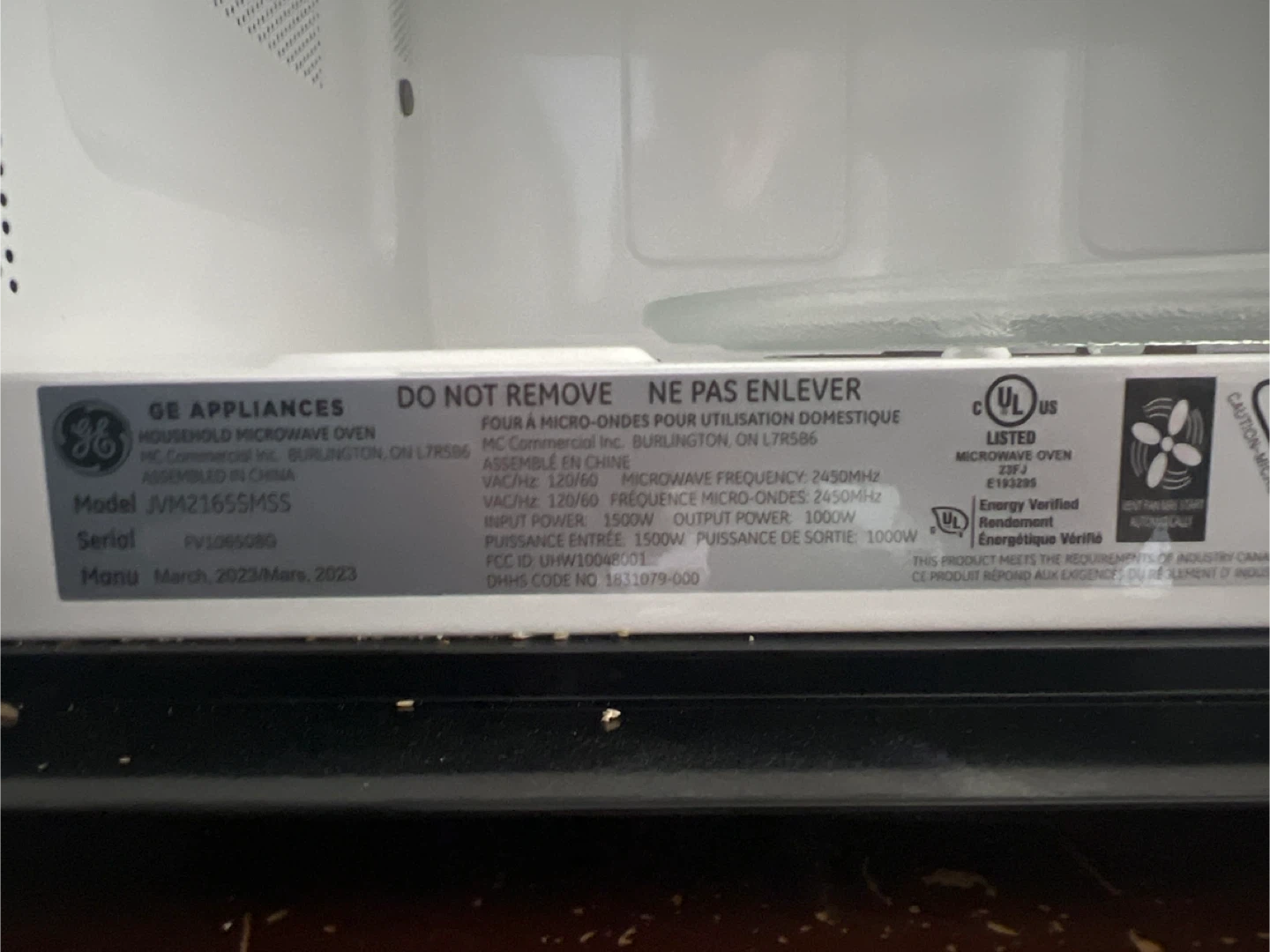 GE JVM2165SMSS Over Stove  Microwave Oven - photo 5