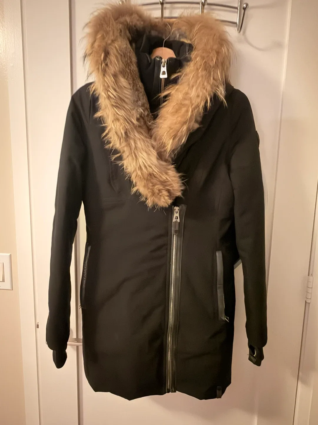 Rudsak Black Winter Coat with Fur Trim