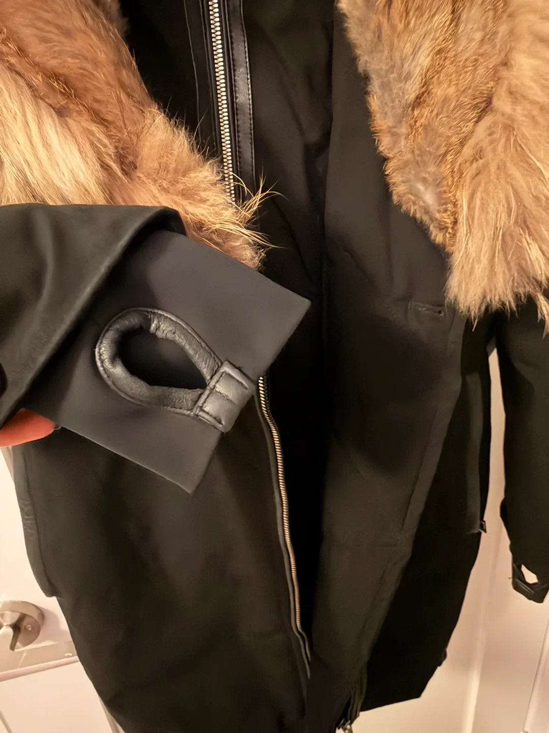 Rudsak Black Winter Coat with Fur Trim image indicator(4)