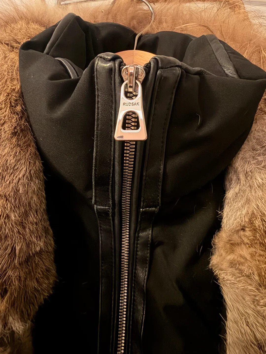 Rudsak Black Winter Coat with Fur Trim image indicator(5)