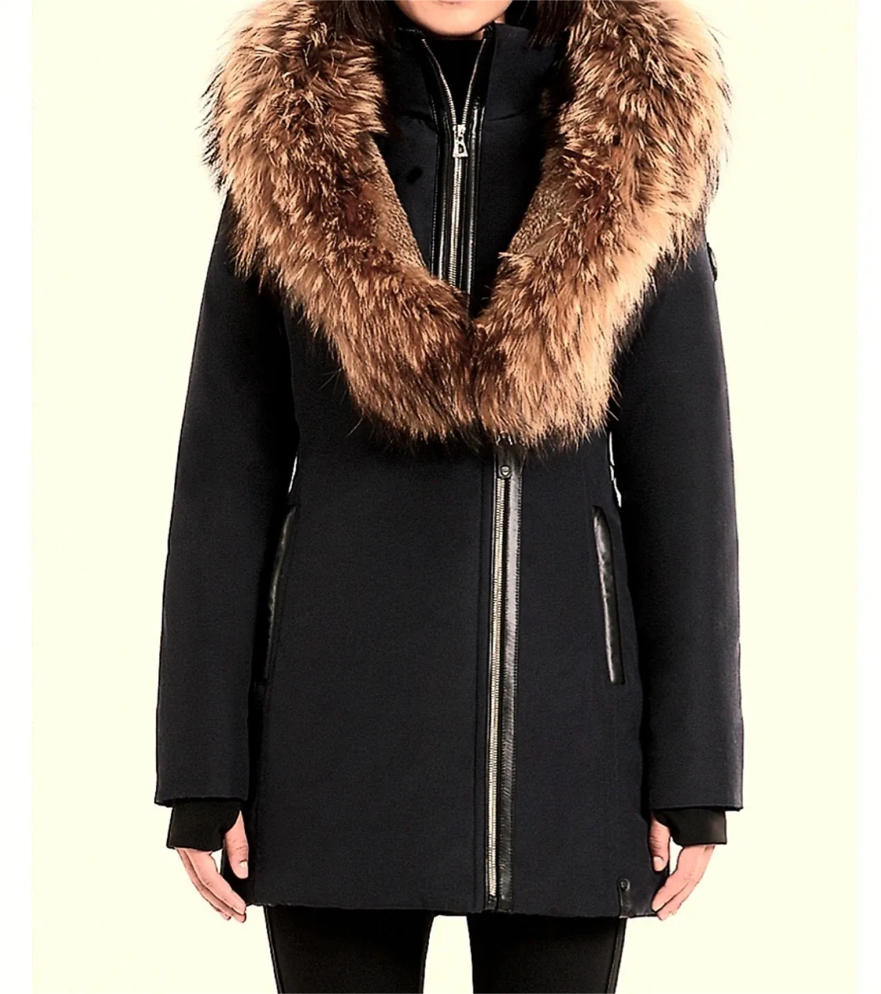 Rudsak Black Winter Coat with Fur Trim image indicator(3)