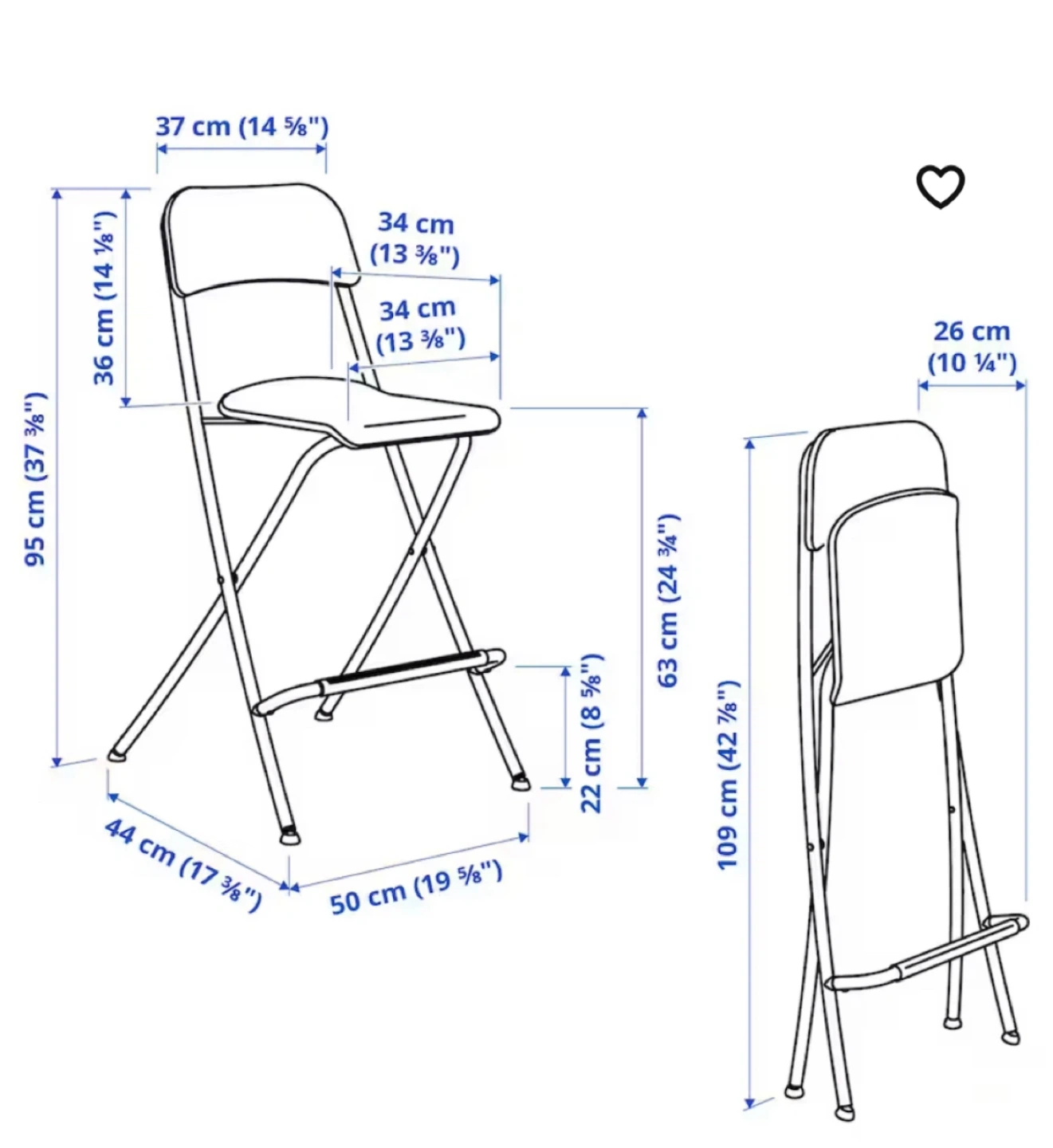 IKEA foldable bar stool - photo 2
