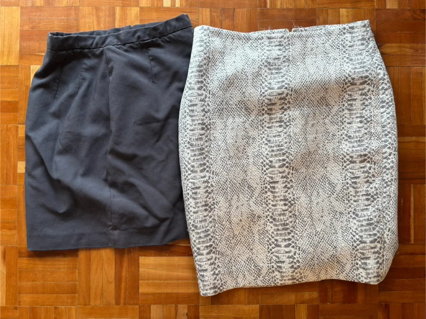 Two Skirts - Gray & Snake Print