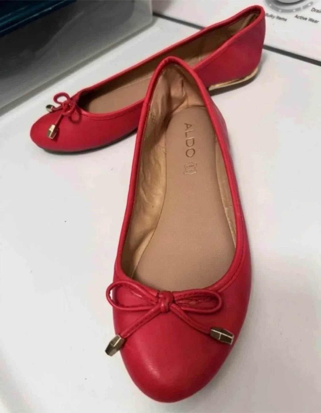 Brand new ALDO Red LEATHER Ballet Flats
