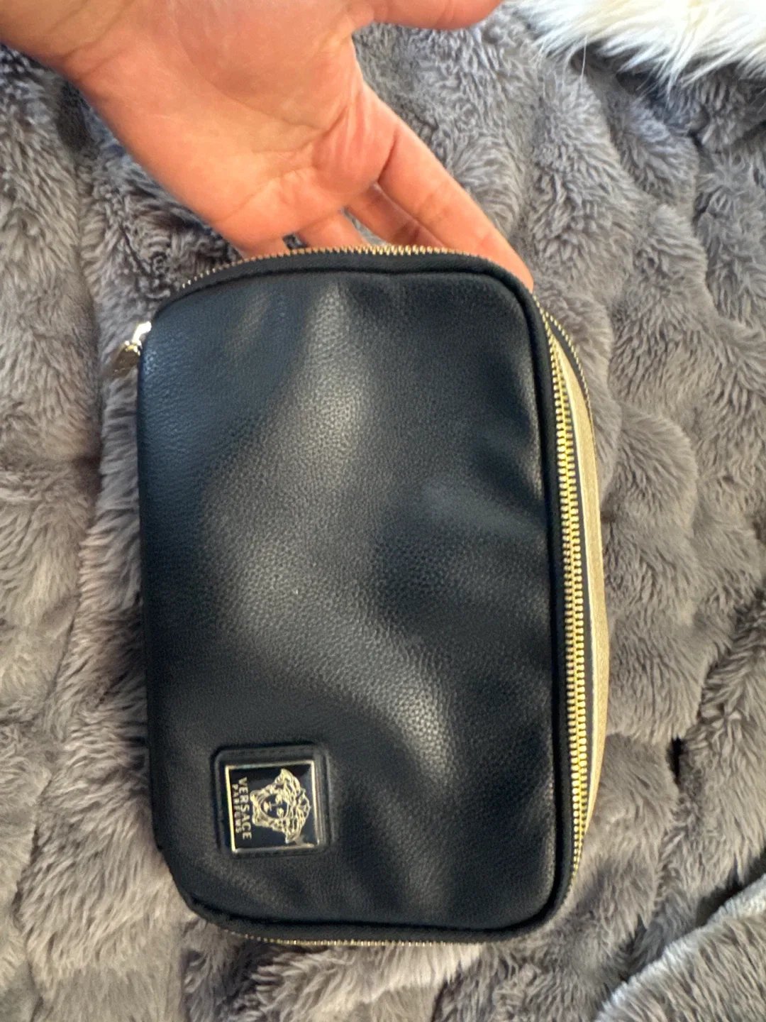 Versace Black Leather Pouch