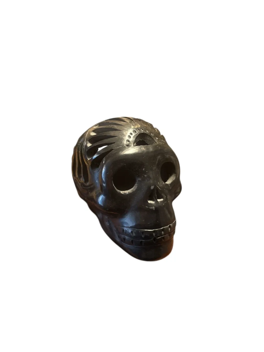 Black Carved Skull Decor