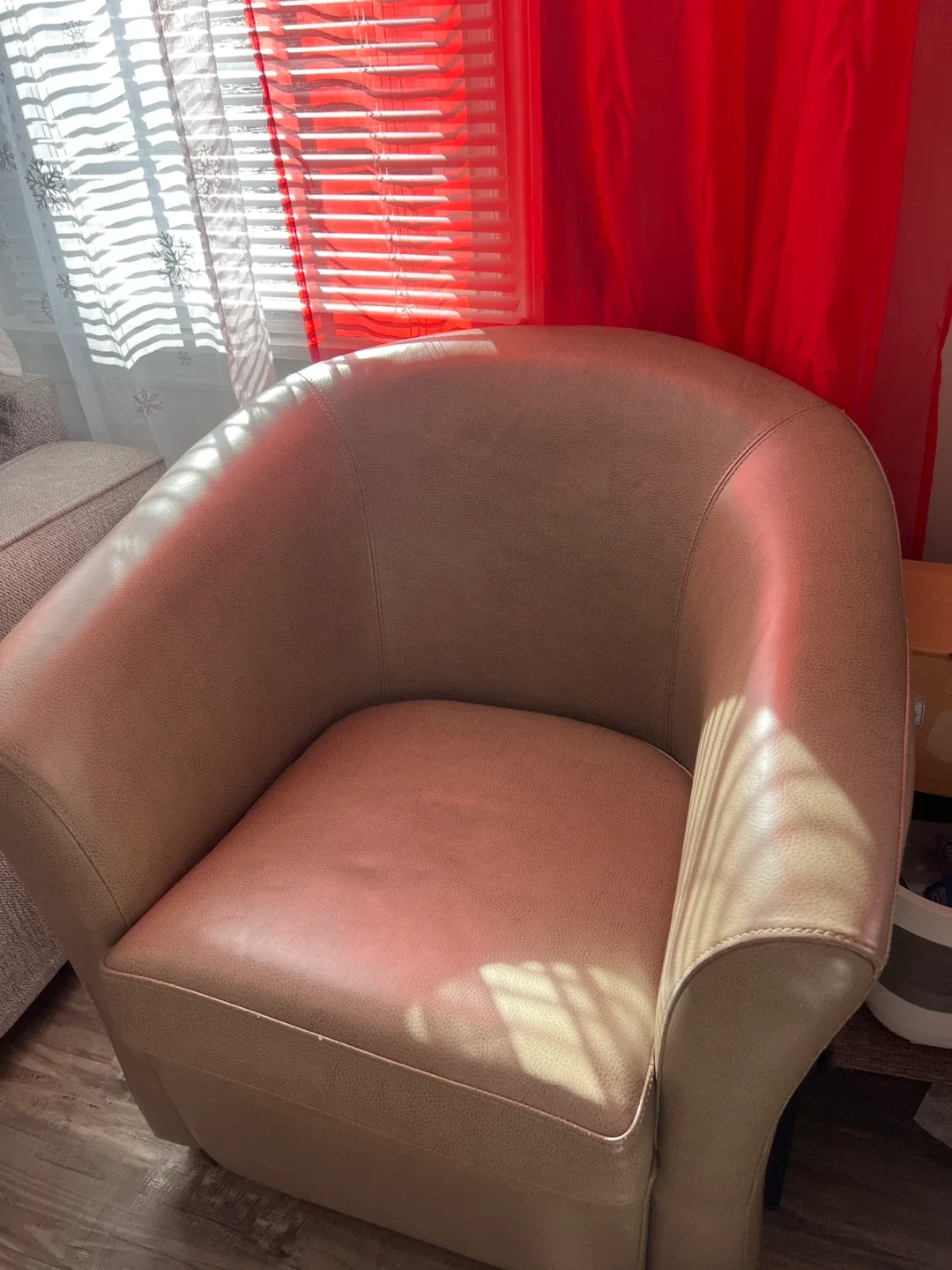 Beige Swivel Accent Chair