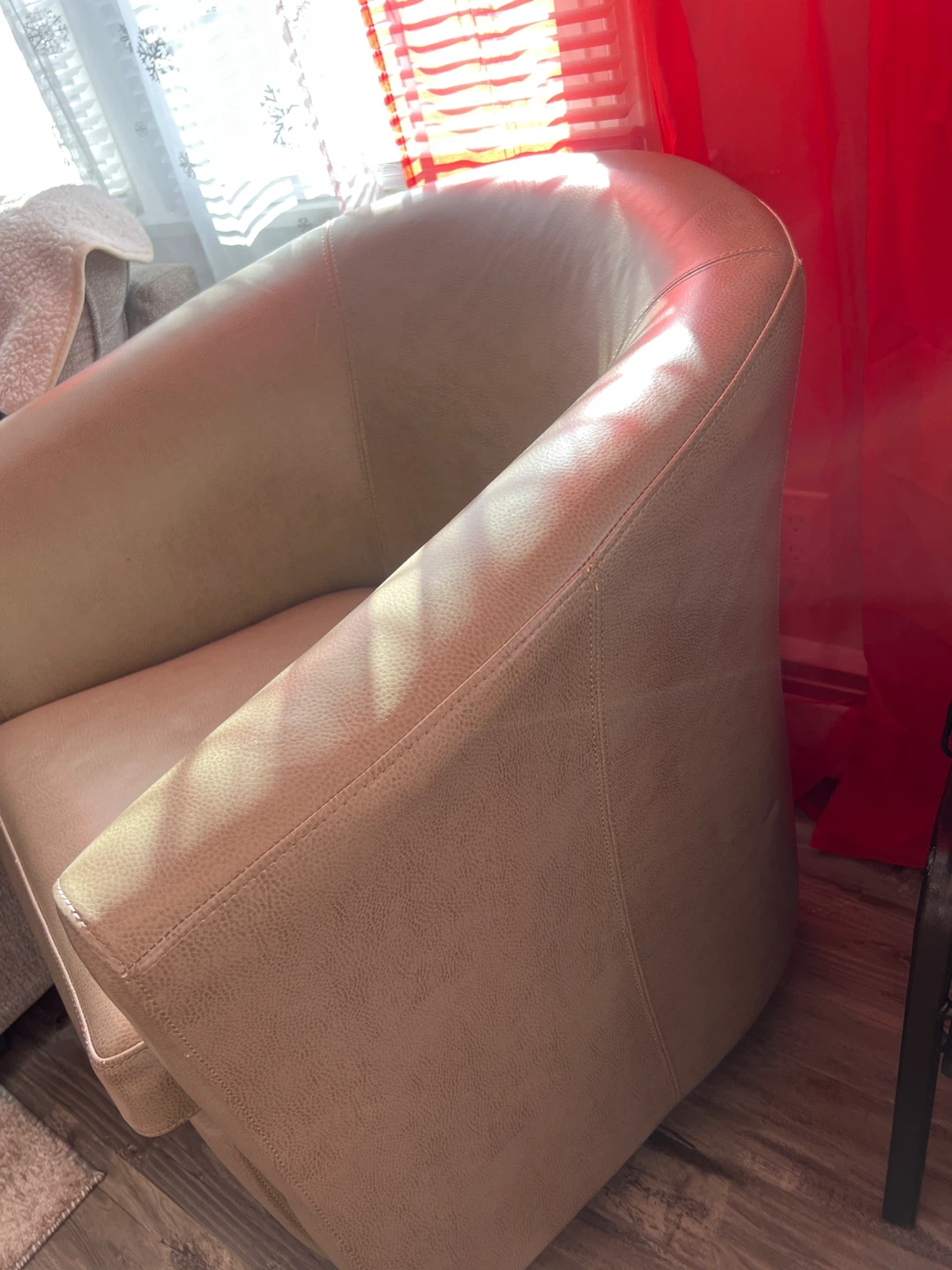 Beige Swivel Accent Chair - photo 3