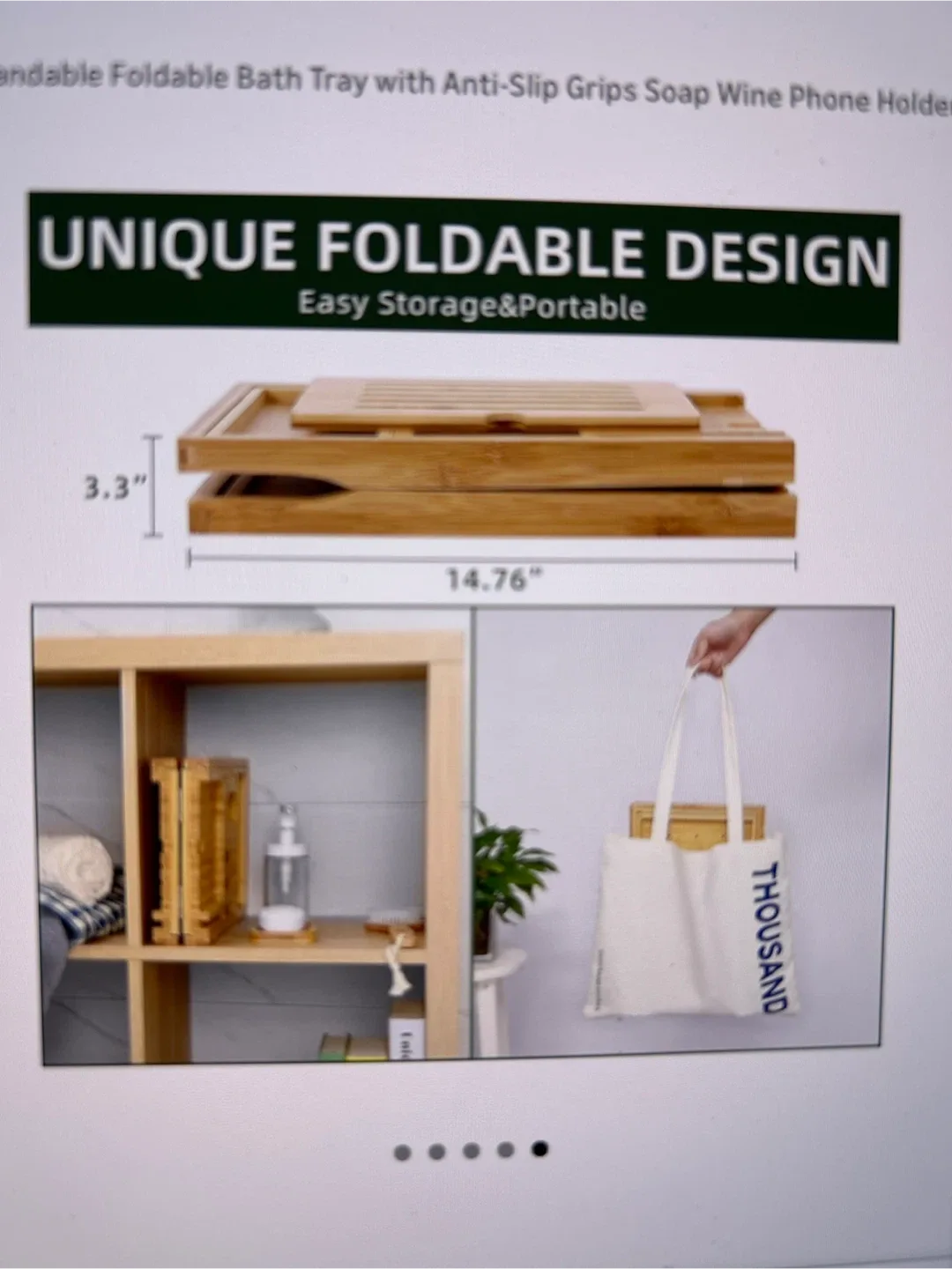 Expandable Foldable Bath Tray image indicator(4)