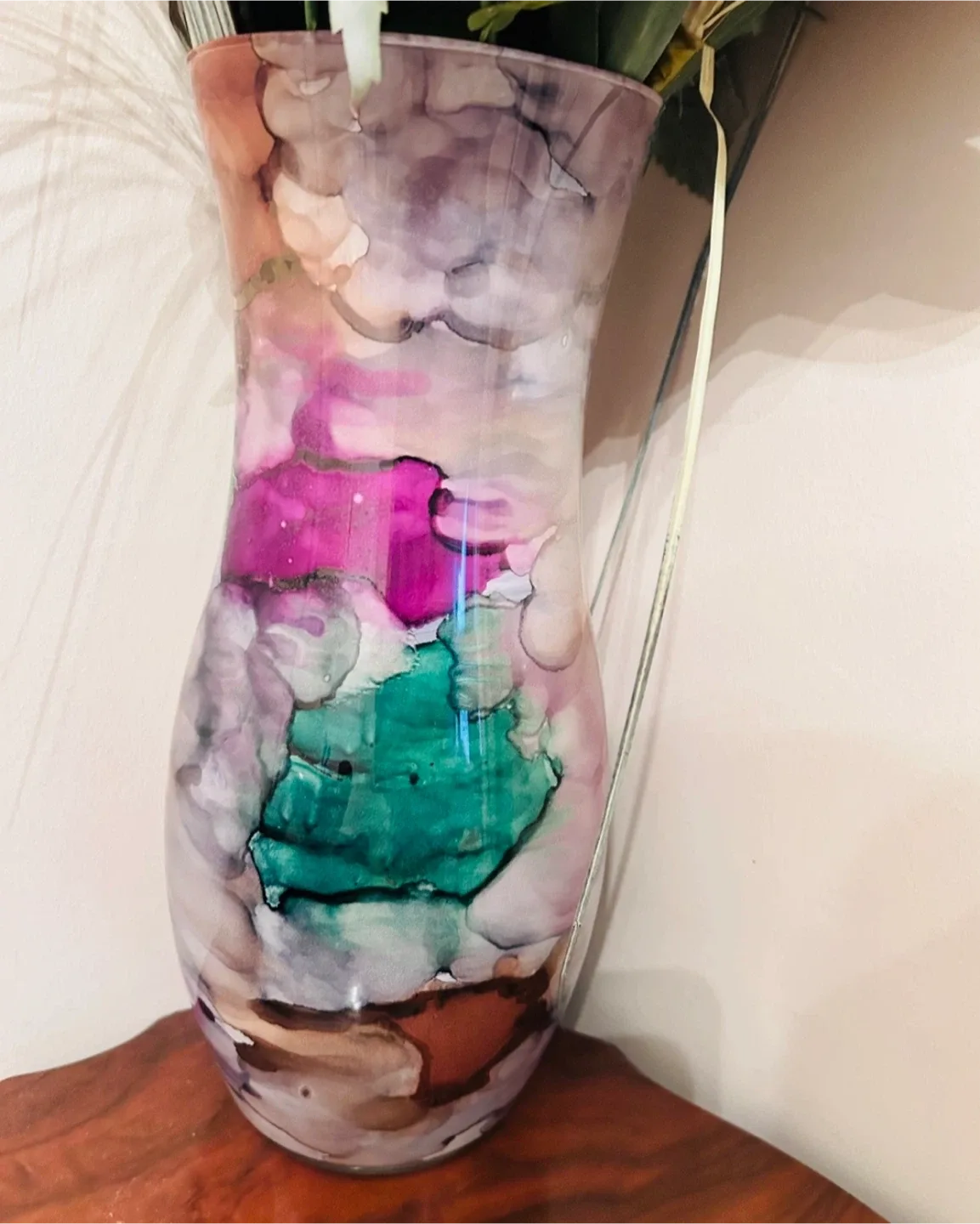 Huge 16” “Stained Glass” Vase - Unique Design