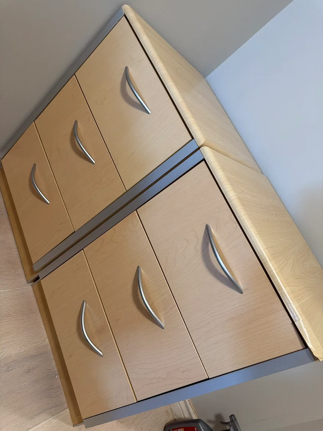 Two bedside dressers, each with three drawers