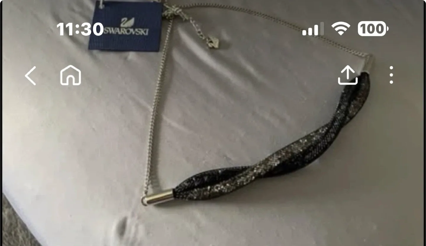 Swarovski Stardust Twist Necklace - Silver & Black image indicator(2)