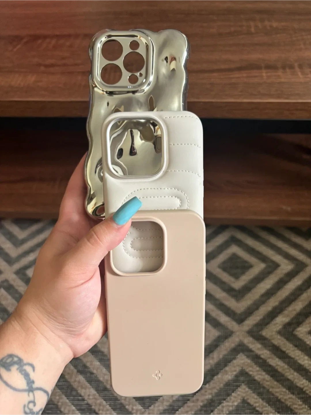 iPhone Cases - Silver, White, and Beige