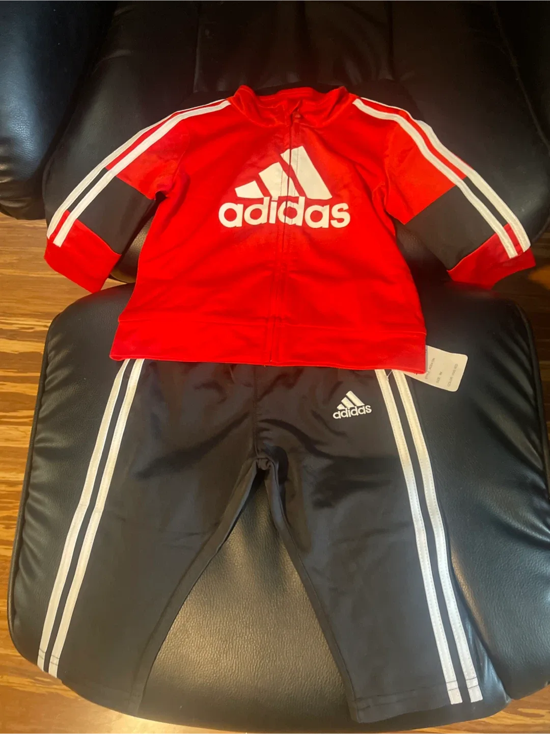 Adidas Baby Tracksuit Set - Red & Black