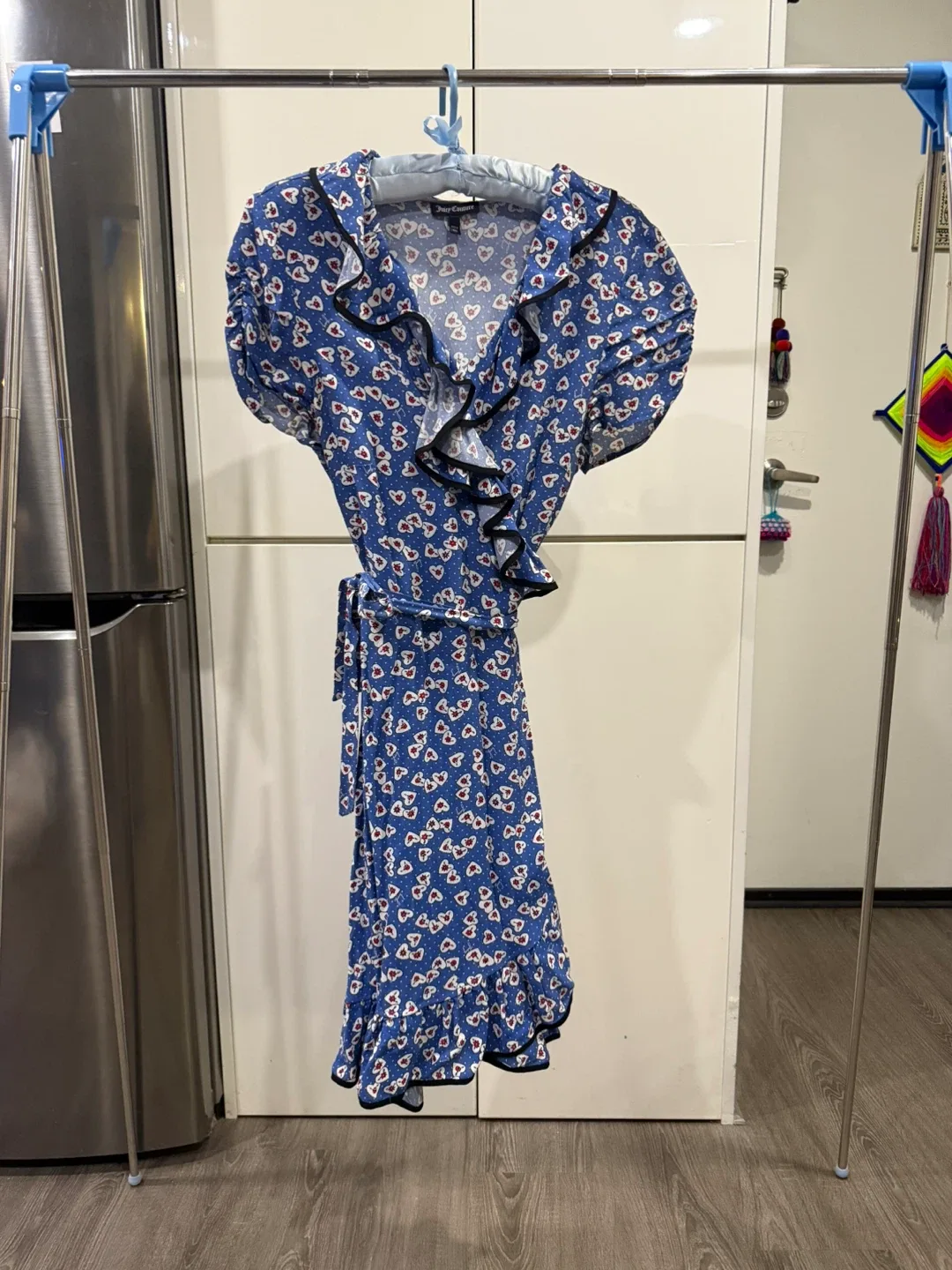 Juicy Couture Blue Floral Wrap Dress
