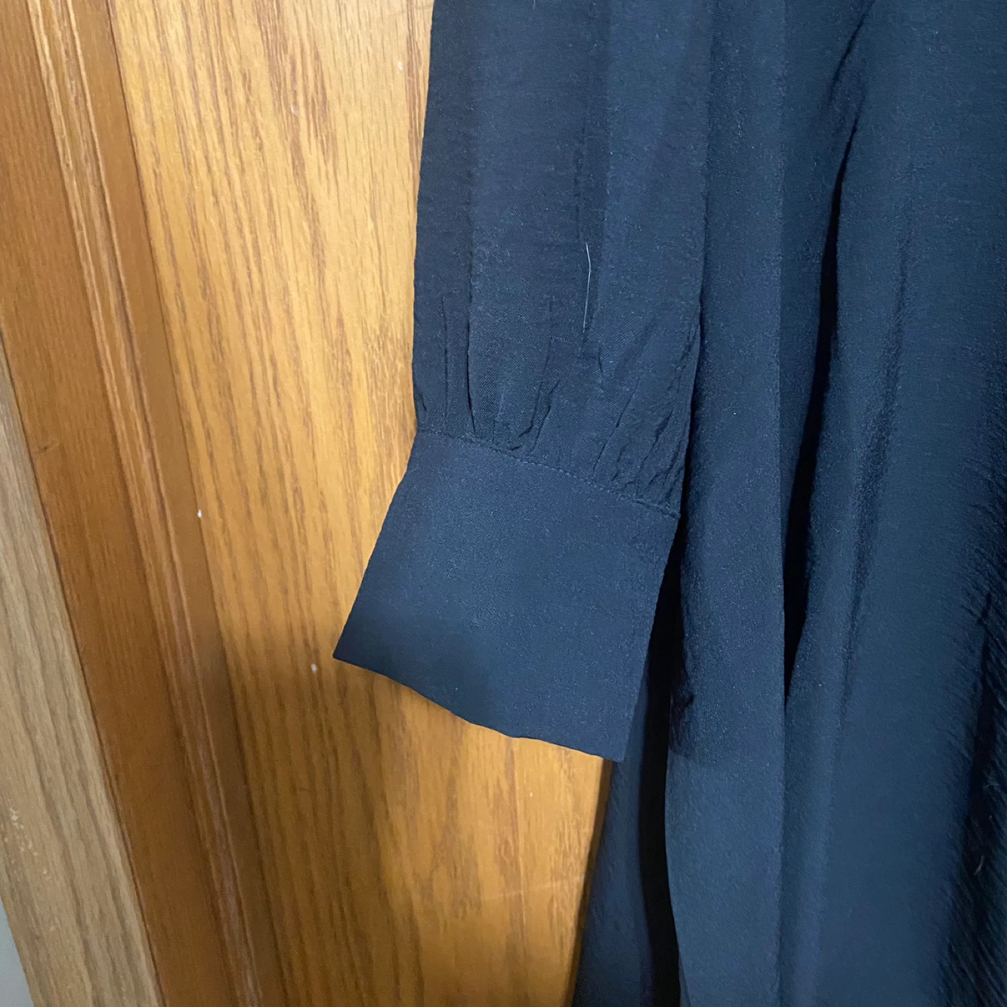 Cute black wrap dress with collar new without tags - photo 5