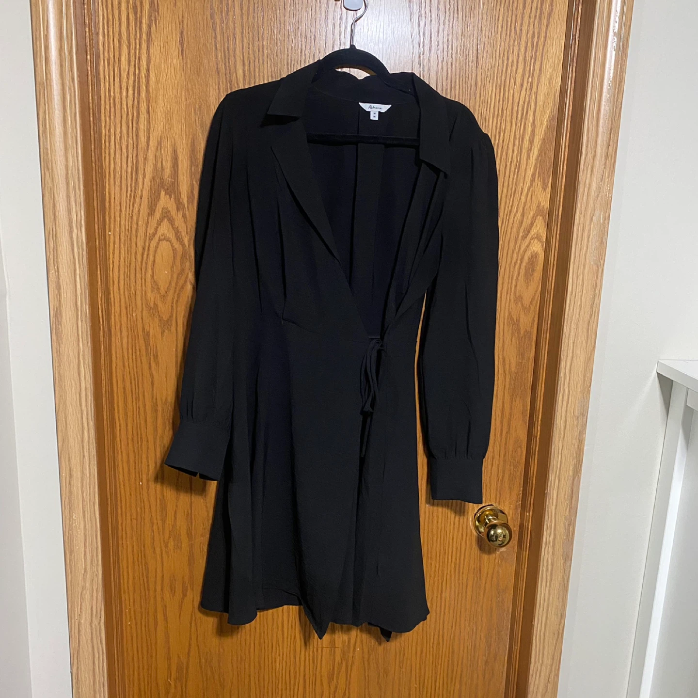 Cute black wrap dress with collar new without tags