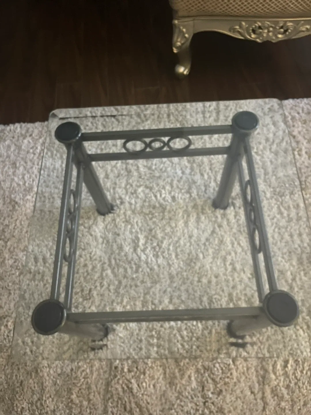 3-Piece Modern Glass & Metal Table Set (Coffee & End Table) image indicator(3)