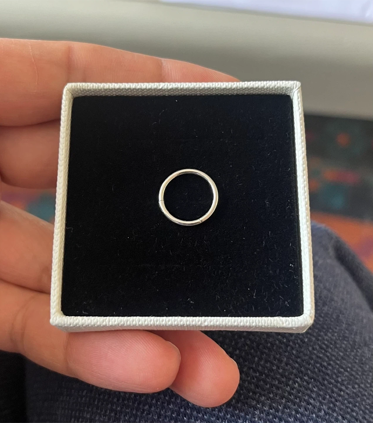 Silver Surgical Steel Hinged Ring - photo 2