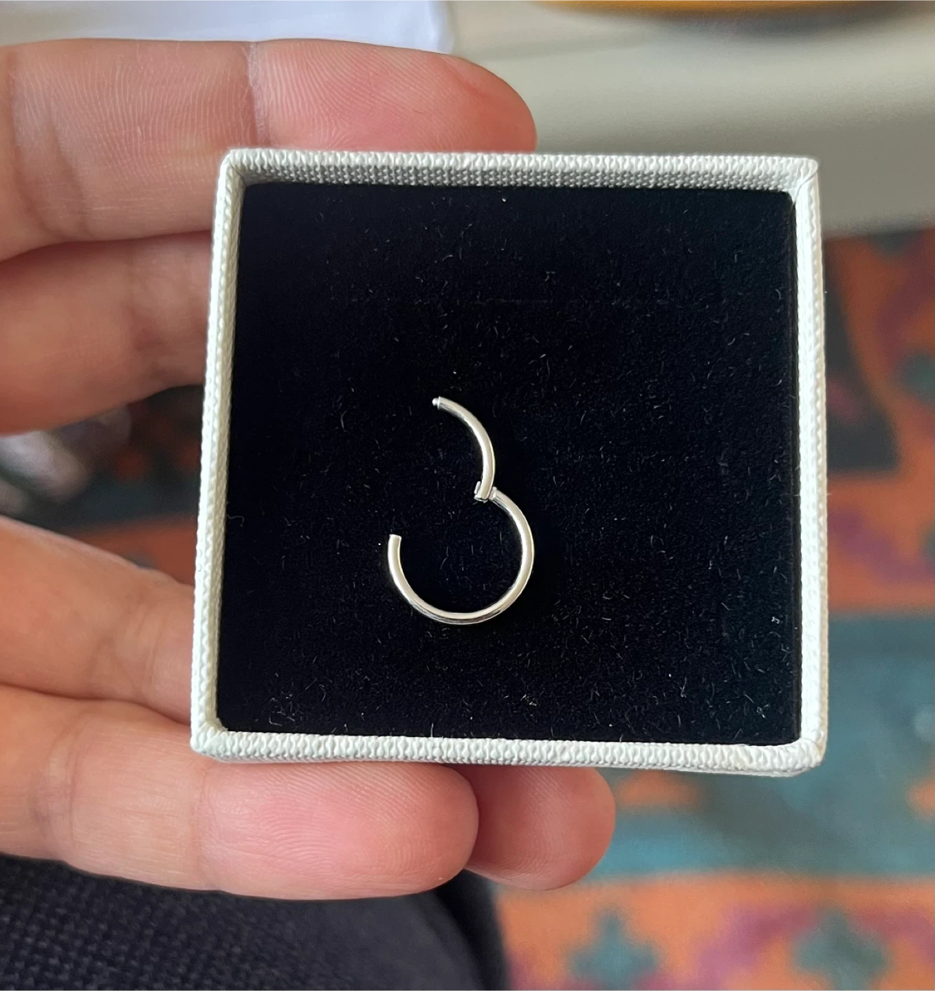 Silver Surgical Steel Hinged Ring - photo 3