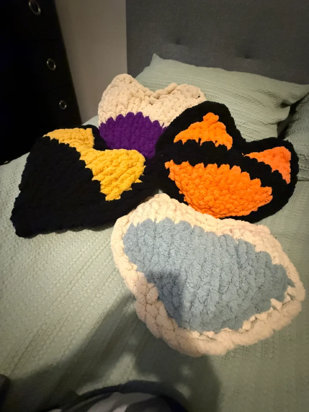 Handmade Chunky Knit Heart Pillow