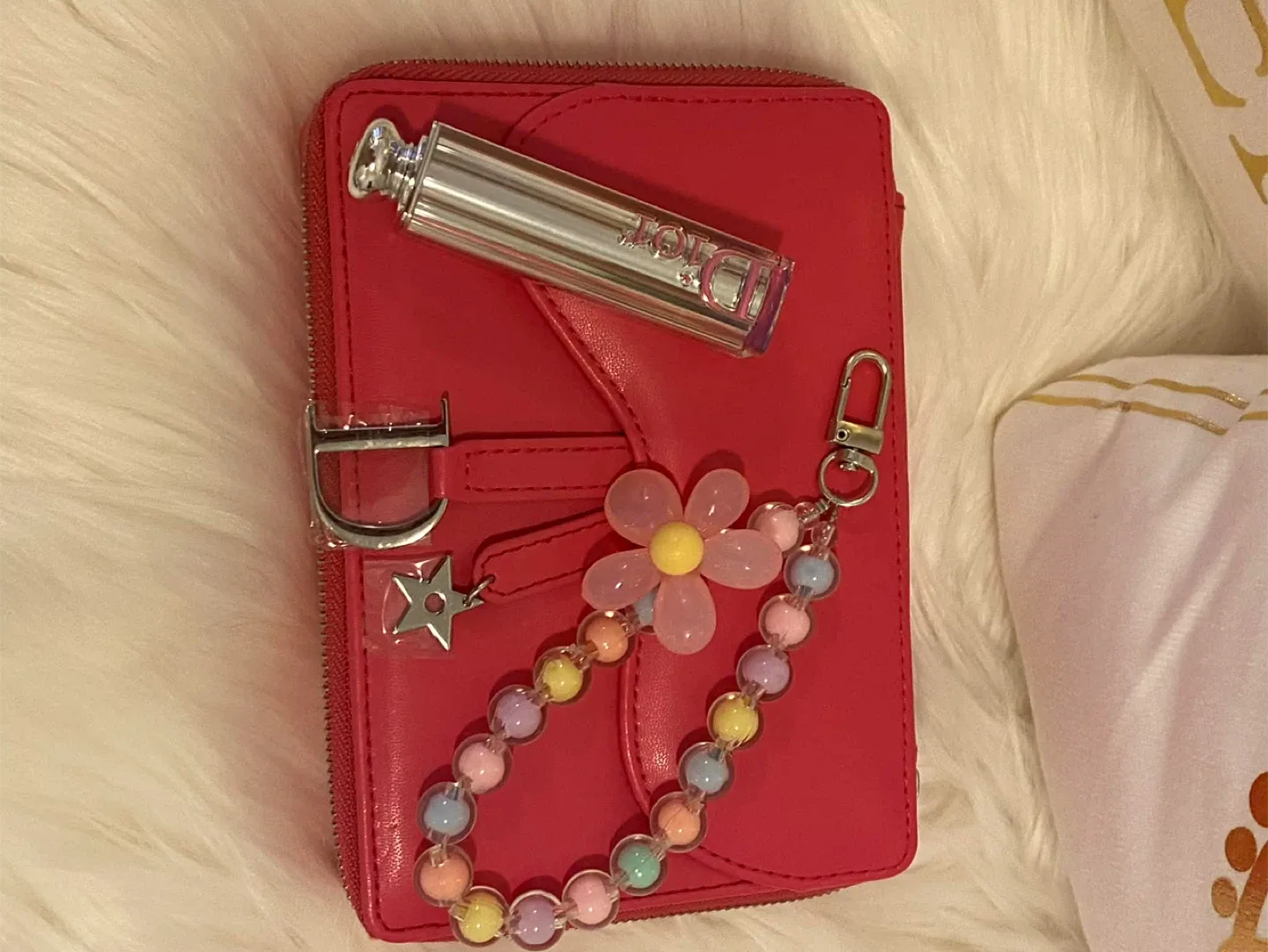 💯Authentic Dior Saddle case/clutch w/ 1 BN- Dior Lipstick 💄(976)