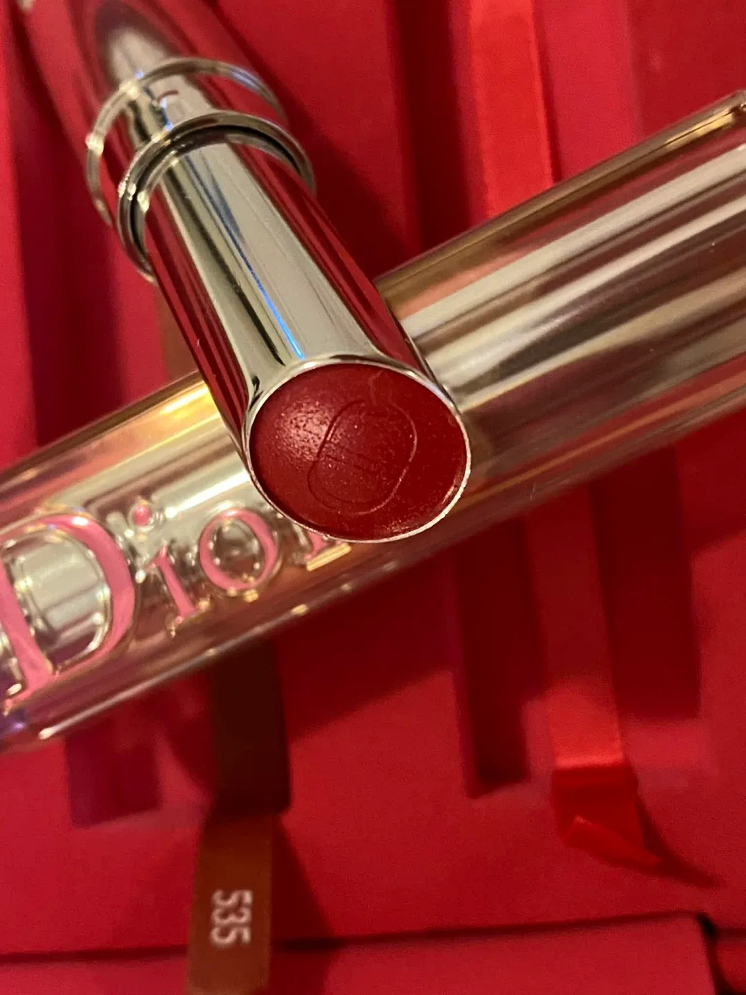 💯Authentic Dior Saddle case/clutch w/ 1 BN- Dior Lipstick 💄(976) image indicator(4)