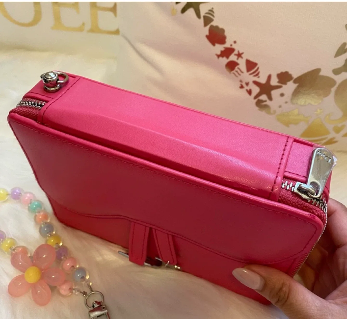 💯Authentic Dior Saddle case/clutch w/ 1 BN- Dior Lipstick 💄(976) image indicator(10)