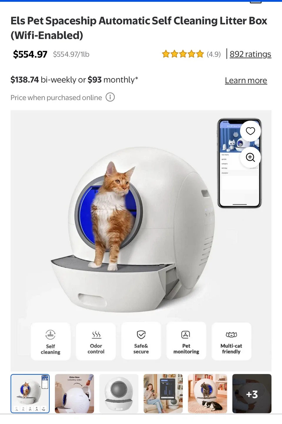 Els Pet Spaceship Automatic Self Cleaning Litter Box image indicator(2)