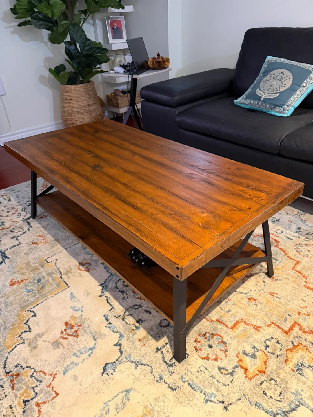 Wood Coffee Table with Shelf
