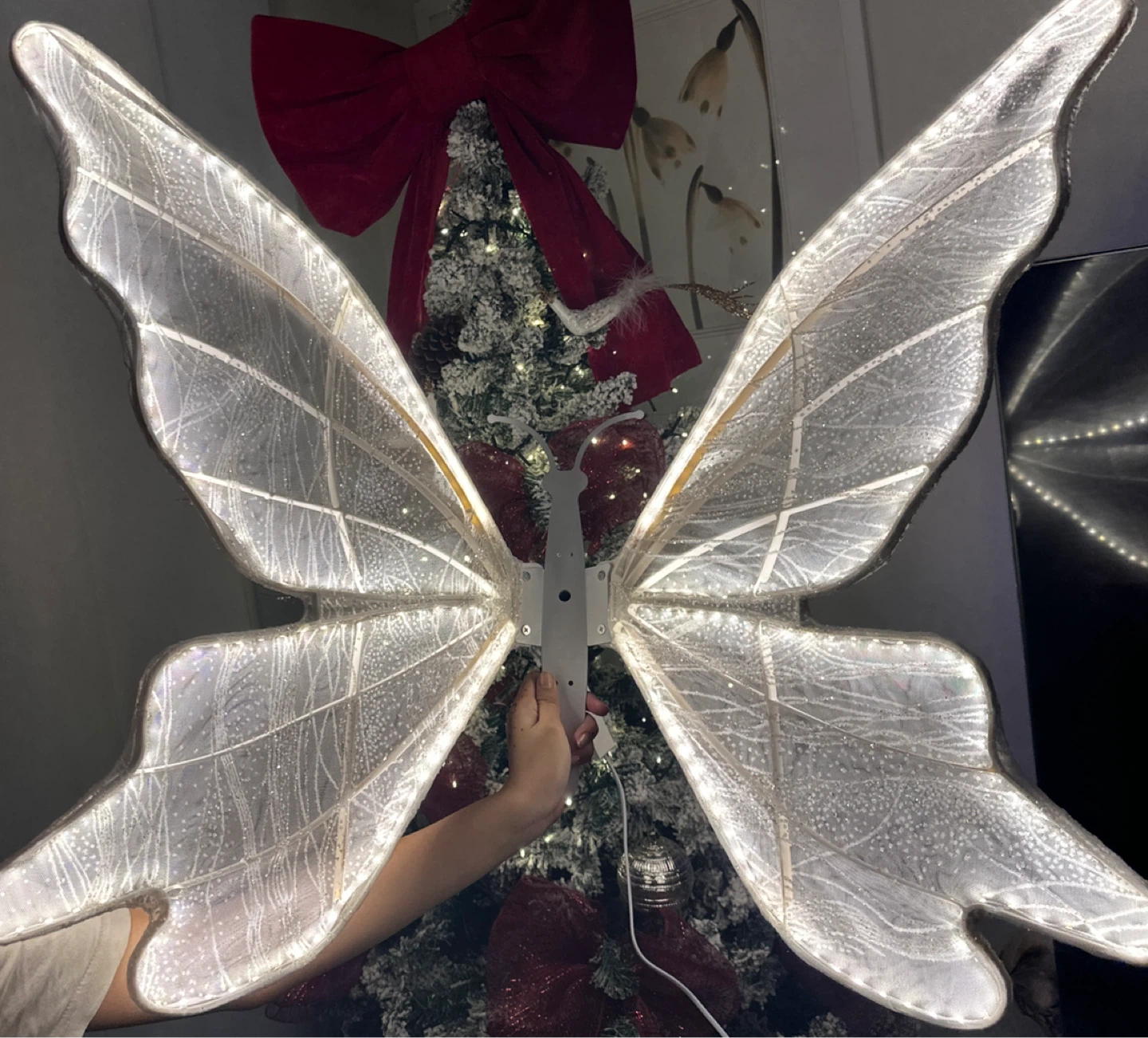 Lighted Christmas Tree Topper Butterfly Wings