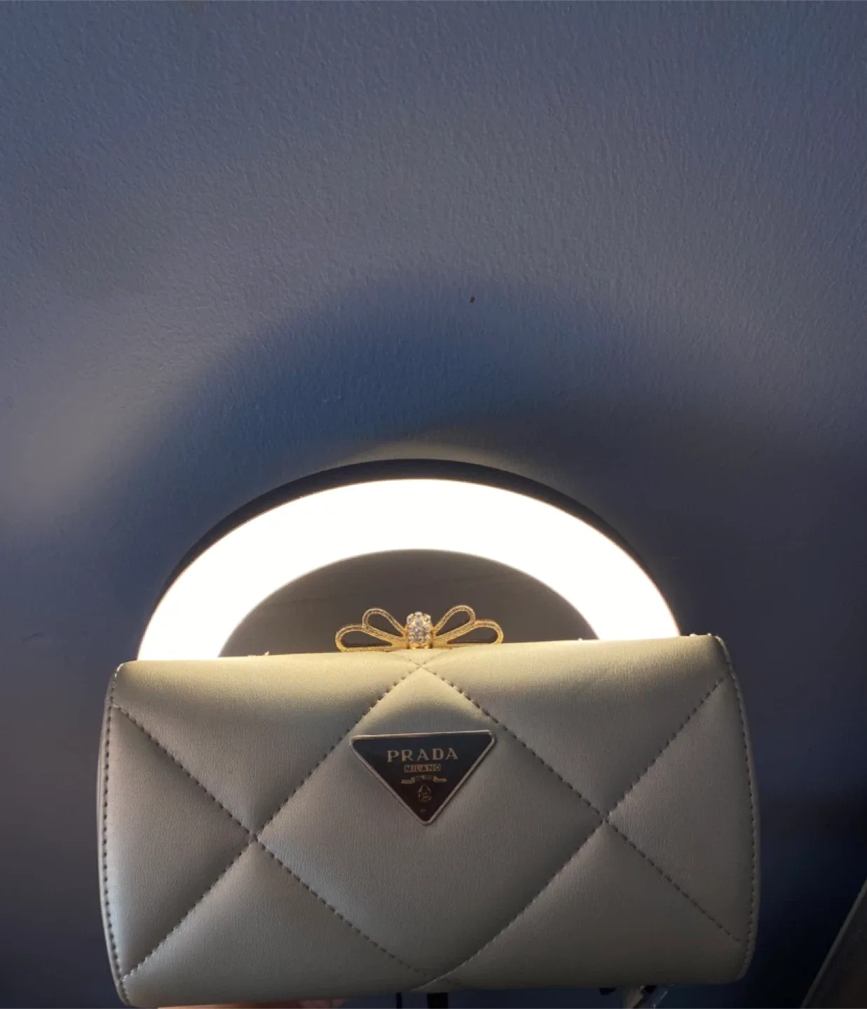 Prada White Quilted Shoulder Bag