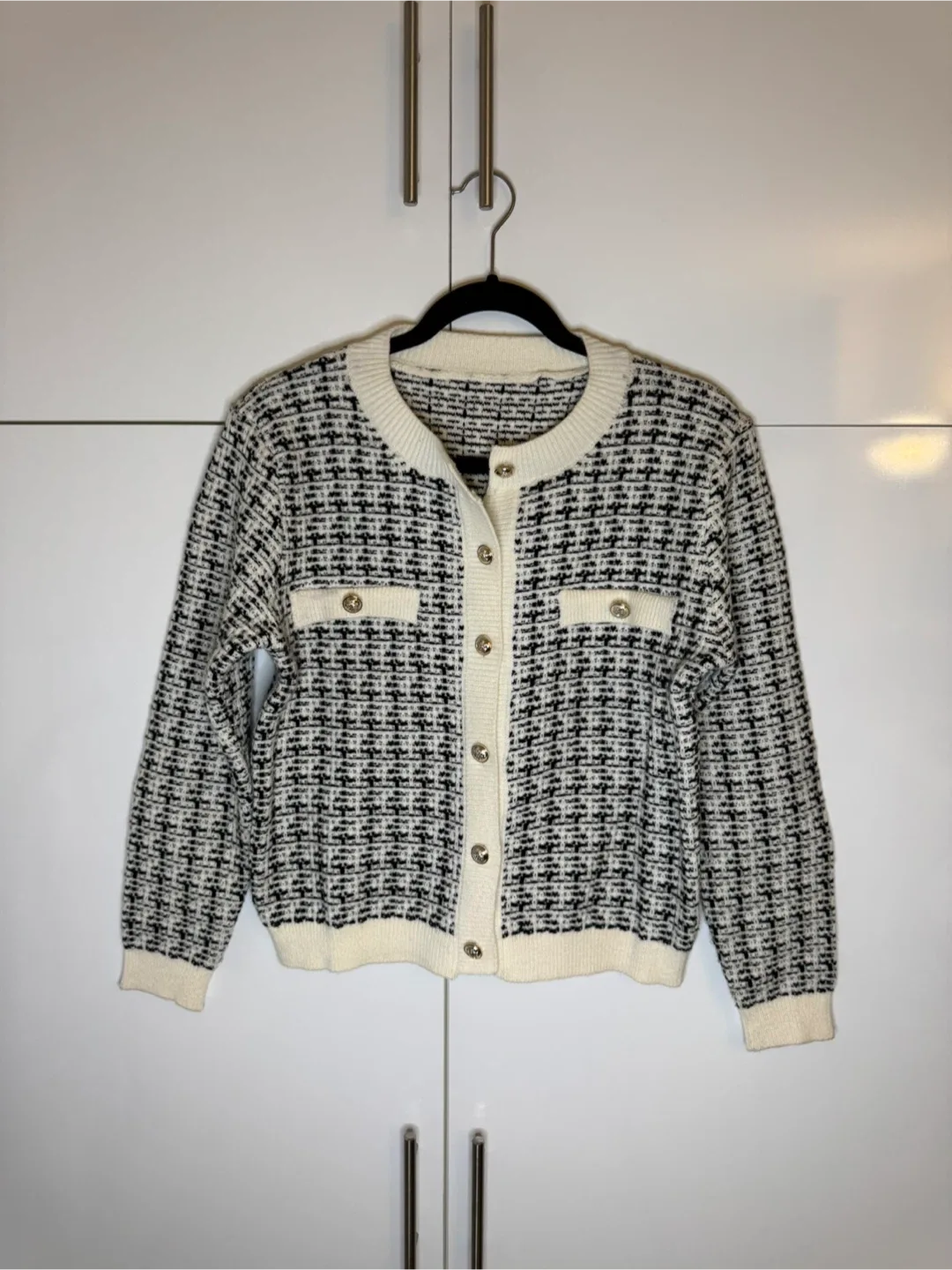 Tweed Cardigan - Black & White