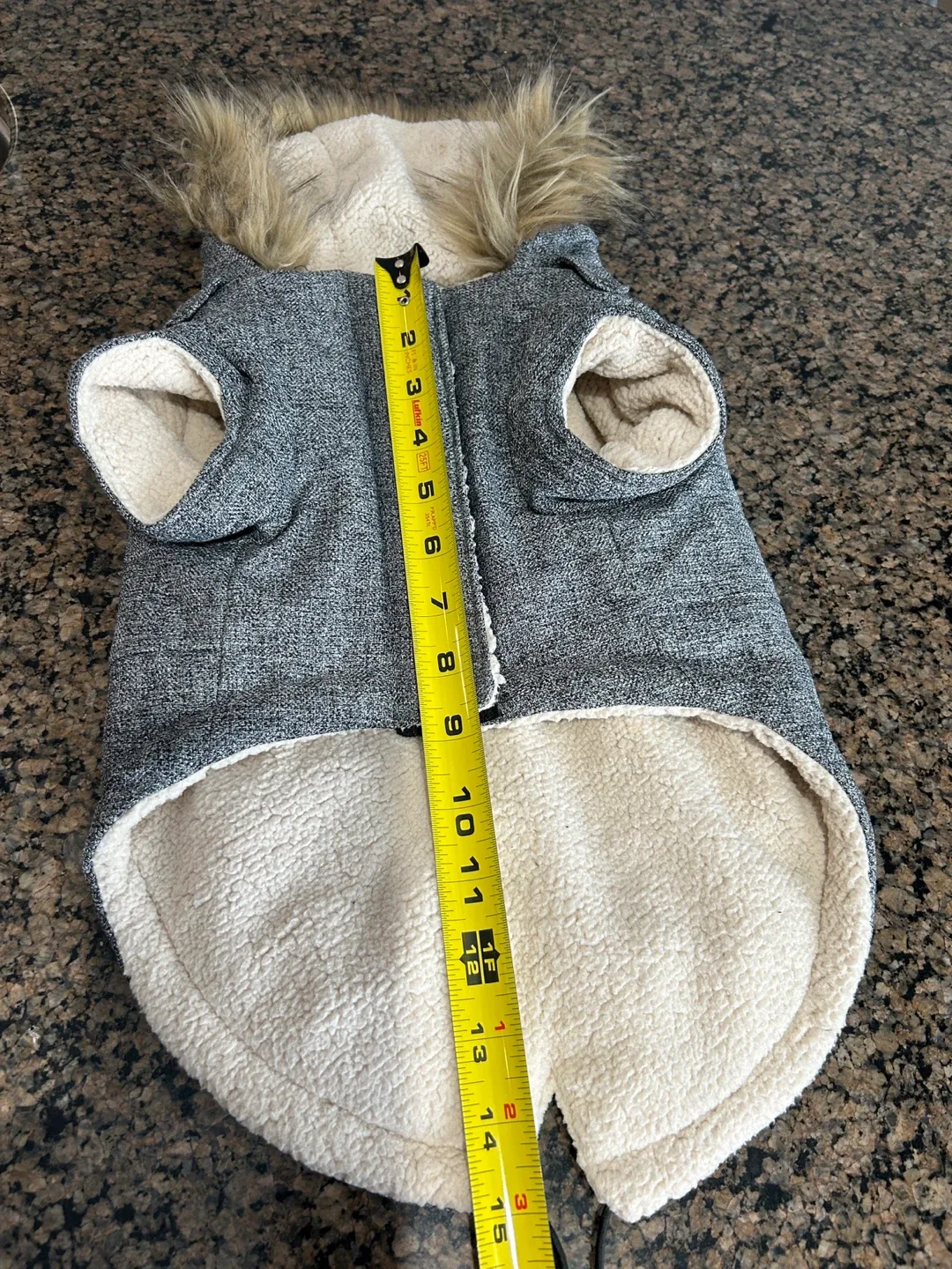 Dog Coat with Faux Fur Hood, Size S image indicator(3)