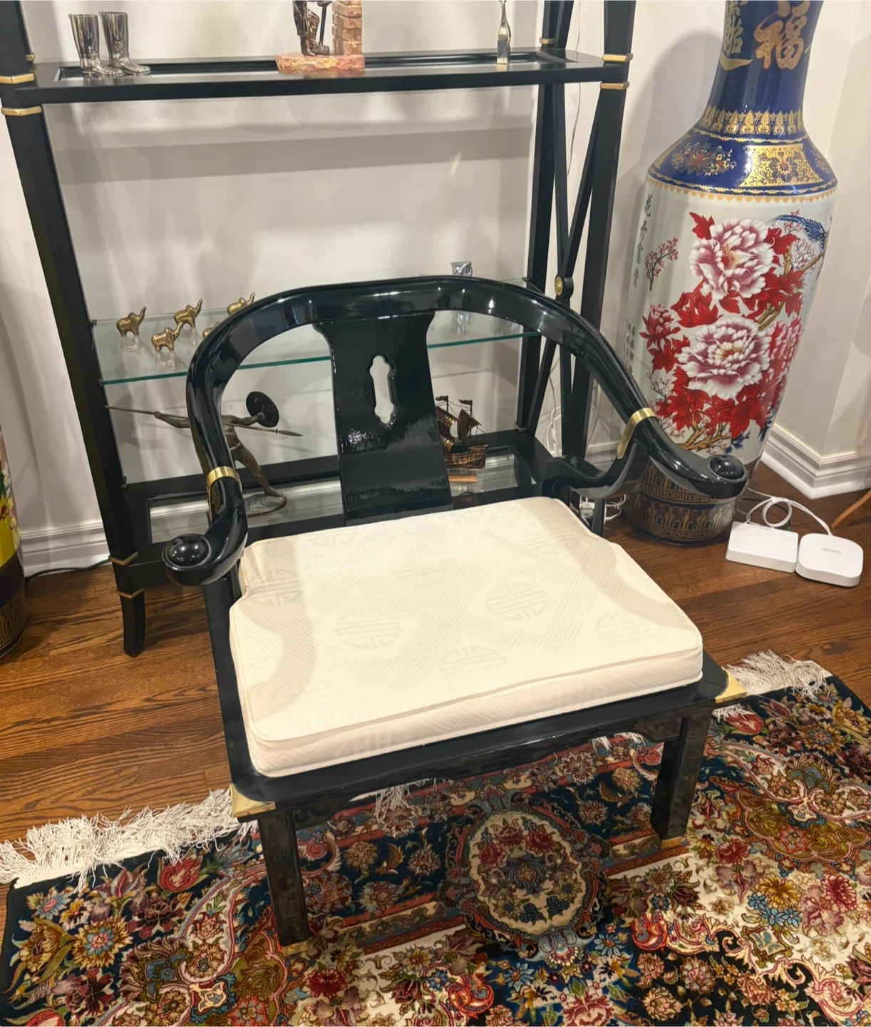 Black Lacquered Chinese Chippendale Chair - photo 3