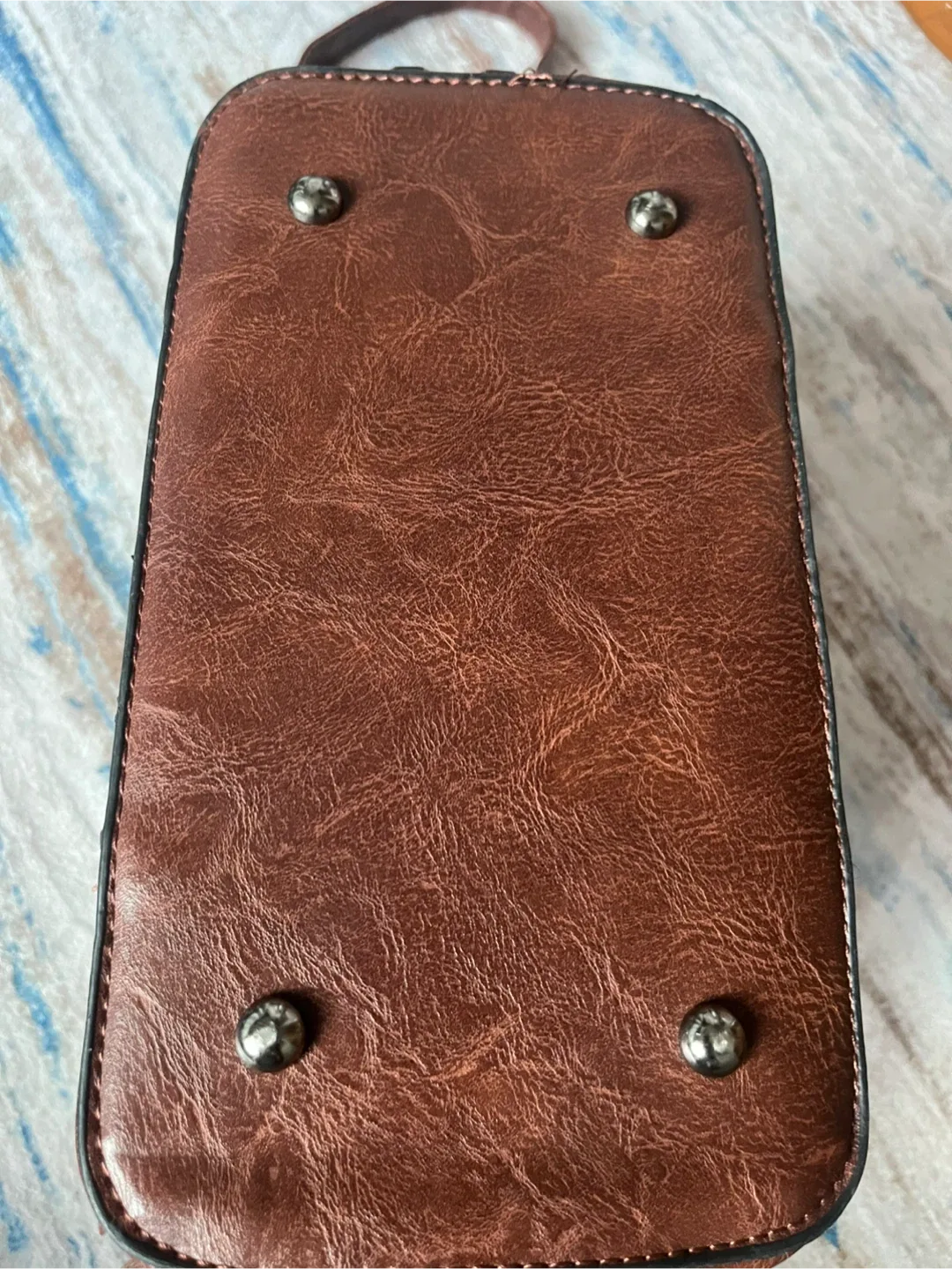 Brown Leather Doctor's Bag Style Purse image indicator(2)