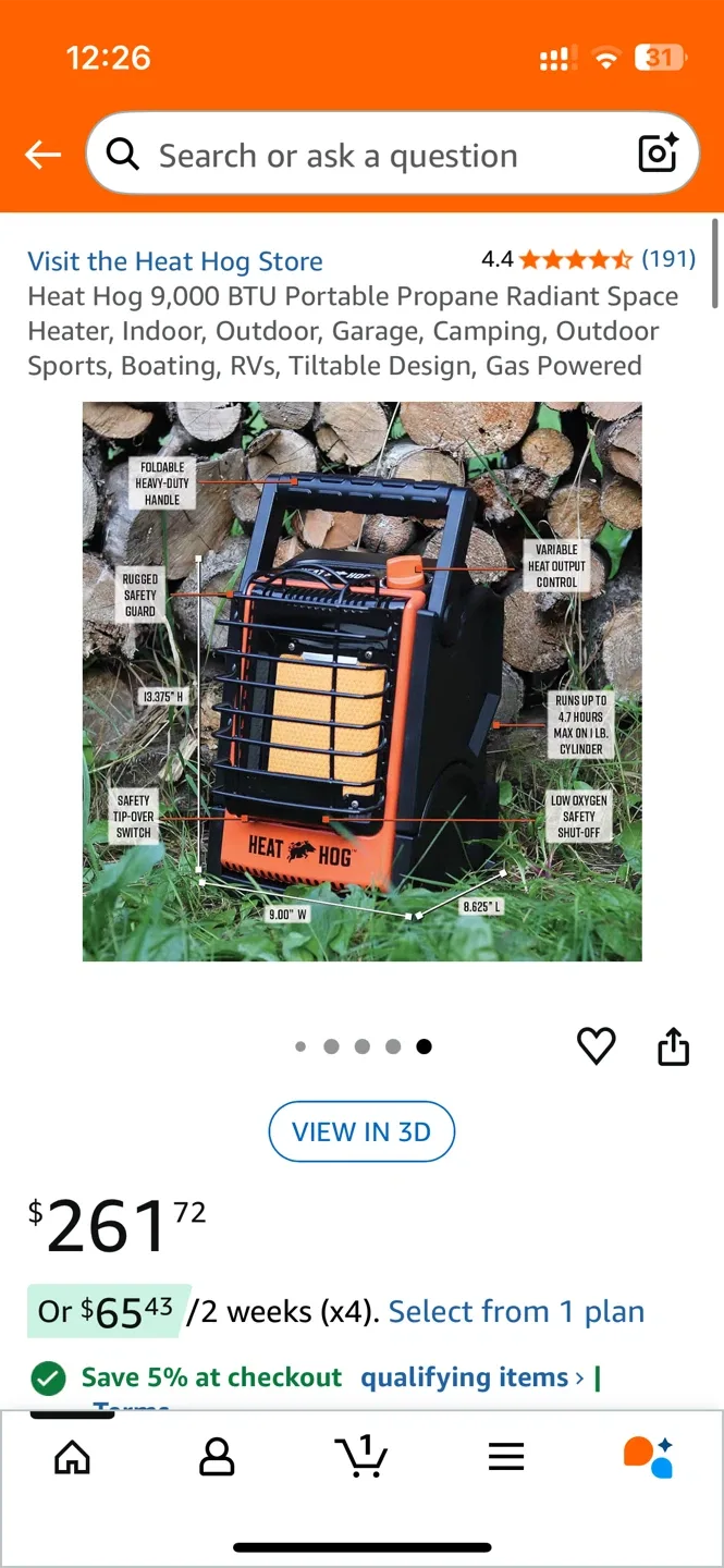 New Heat Hog 9,000 BTU Portable Heater image indicator(8)